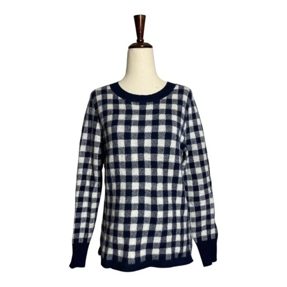 J.Crew • Gingham Checkered Cashmere Sweater XS ASO Wednesday Addams
